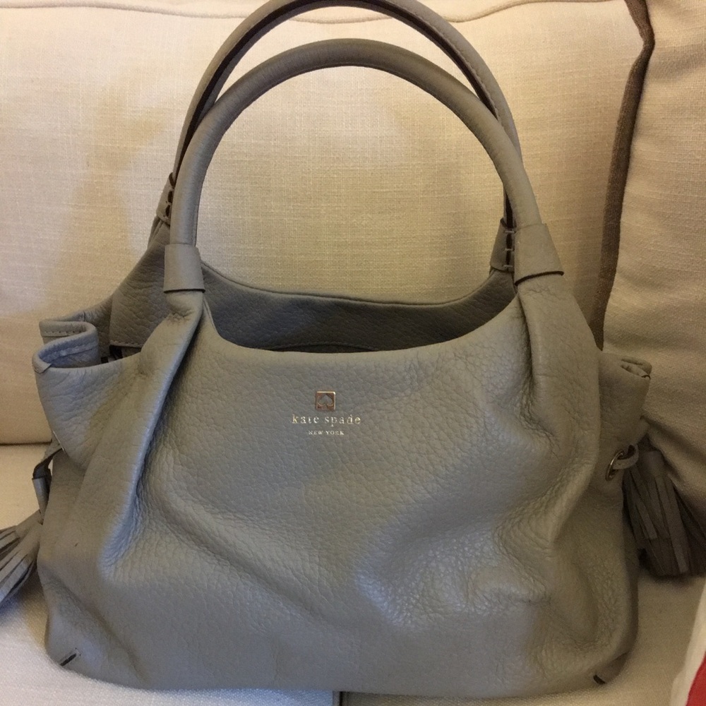 Kate Spade Light Gray Leather Handbag